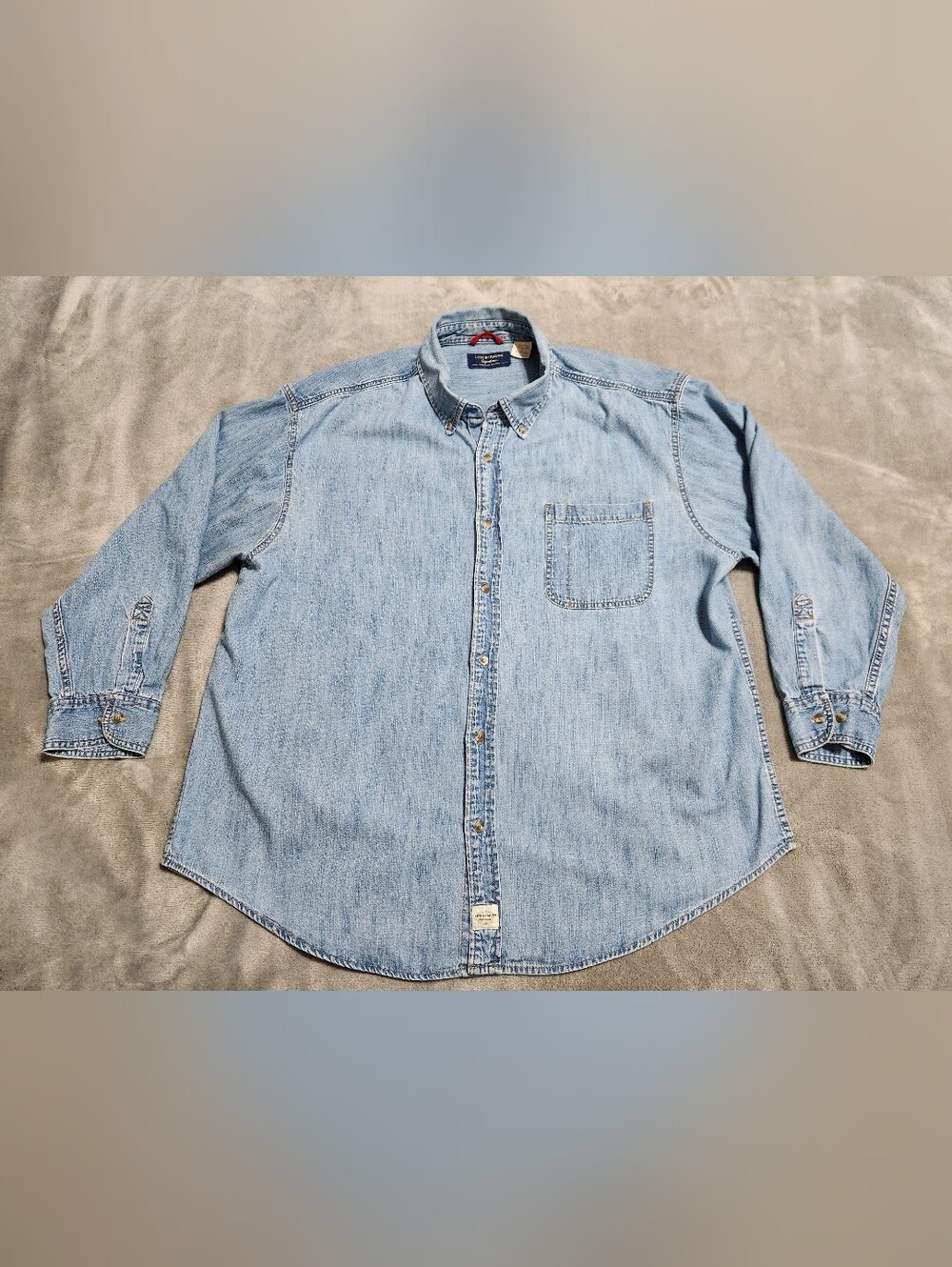 Levi Strauss Signature Light Wash Denim Button Down Shirt XXL